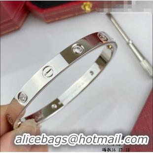 Good Product Cartier Love Bracelet with 4 Crystal C101801 Silver