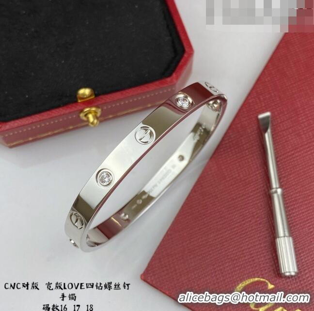 Good Product Cartier Love Bracelet with 4 Crystal C101801 Silver