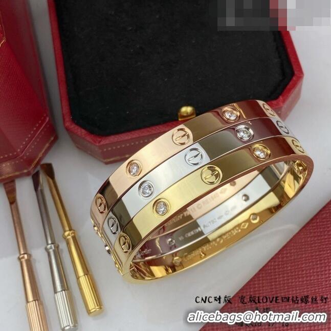 Good Product Cartier Love Bracelet with 4 Crystal C101801 Silver