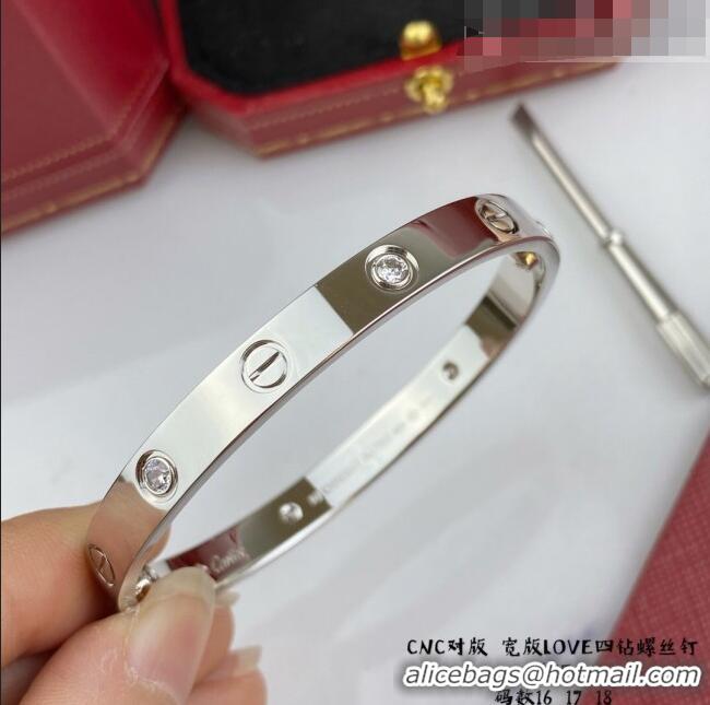 Good Product Cartier Love Bracelet with 4 Crystal C101801 Silver