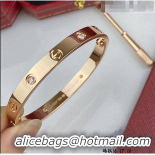 Inexpensive Cartier Love Bracelet with 4 Crystal C101802 Rose Gold