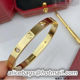 New Grade Cartier Love Bracelet with 4 Crystal C101803 Yellow Gold