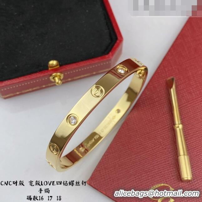 New Grade Cartier Love Bracelet with 4 Crystal C101803 Yellow Gold