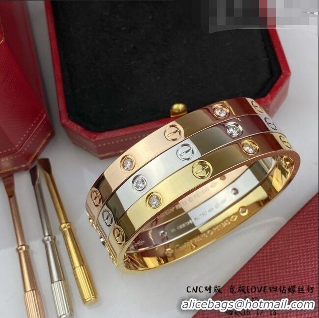 New Grade Cartier Love Bracelet with 4 Crystal C101803 Yellow Gold