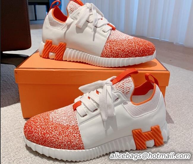 Good Quality Hermes Depart sneakers in gradient knit and calfskin white 0531005