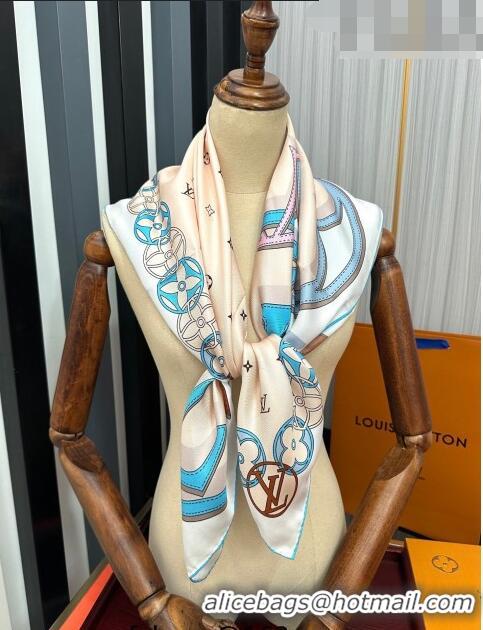 Cheapest Louis Vuitton Silk Sqaure Scarf 90x90cm 070502 White 2023