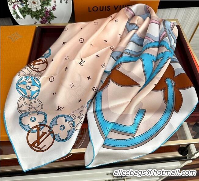 Cheapest Louis Vuitton Silk Sqaure Scarf 90x90cm 070502 White 2023