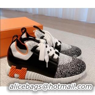 Good Product Hermes Depart sneakers in gradient knit and calfskin black 30531006