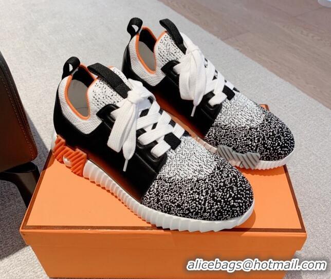 Good Product Hermes Depart sneakers in gradient knit and calfskin black 30531006