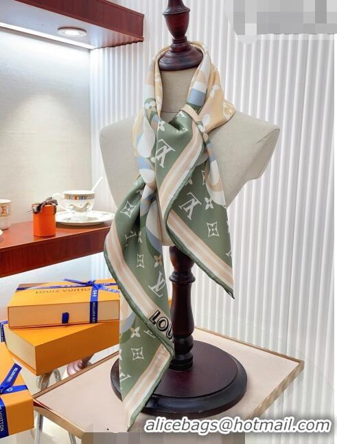 Top Quality Louis Vuitton Monogram Marbles Silk Sqaure Scarf 90x90cm 5060 Green/Beige 2023