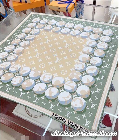 Top Quality Louis Vuitton Monogram Marbles Silk Sqaure Scarf 90x90cm 5060 Green/Beige 2023