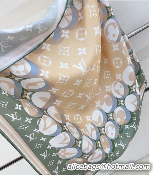 Top Quality Louis Vuitton Monogram Marbles Silk Sqaure Scarf 90x90cm 5060 Green/Beige 2023