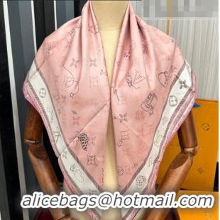 Good Looking Louis Vuitton Monogram Silk Square Scarf 90cm 0713 Pink 2023