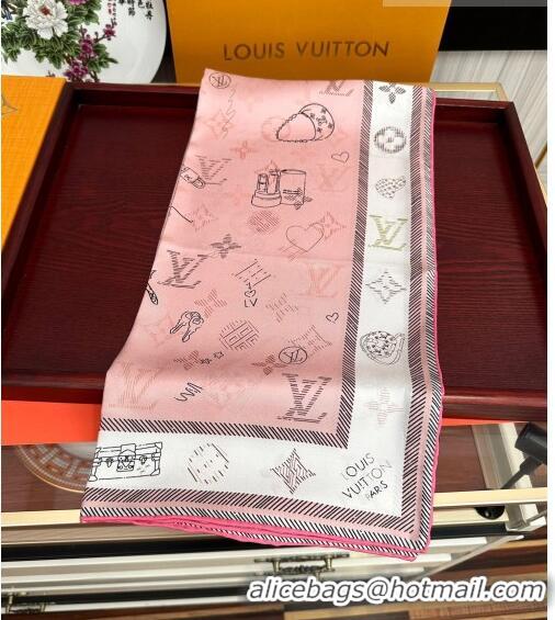 Good Looking Louis Vuitton Monogram Silk Square Scarf 90cm 0713 Pink 2023