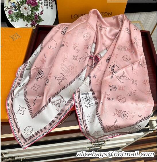 Good Looking Louis Vuitton Monogram Silk Square Scarf 90cm 0713 Pink 2023