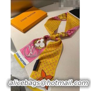 Unique Style Louis Vuitton Silk Bandeau 120x8cm LV71817 Pink/Yellow 2023