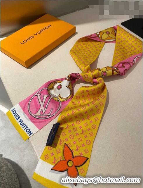 Unique Style Louis Vuitton Silk Bandeau 120x8cm LV71817 Pink/Yellow 2023