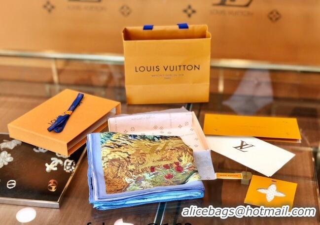 Popular Grade Louis Vuitton Painting Silk Sqaure Scarf 90x90cm 2023 0803