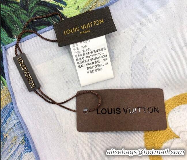 Popular Grade Louis Vuitton Painting Silk Sqaure Scarf 90x90cm 2023 0803