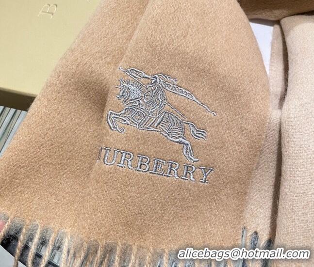 Cheap Design Burberry Cashmere Long Scarf 35x180cm 1207 Beige