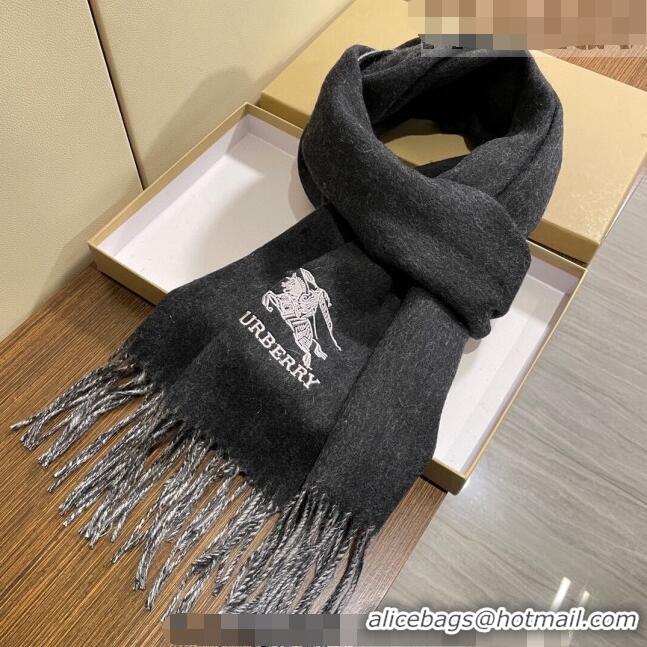 Top Grade Burberry Cashmere Long Scarf 35x180cm 1207 Black