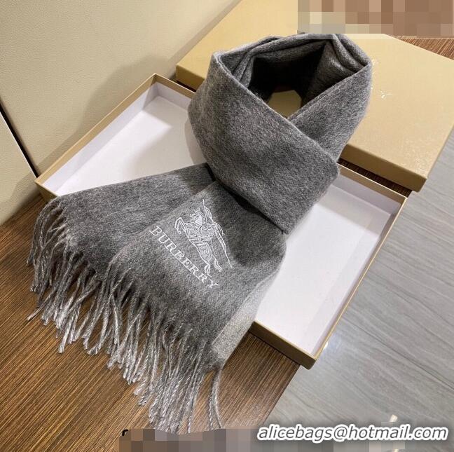 Affordable Price Burberry Cashmere Long Scarf 35x180cm 1207 Dark Grey