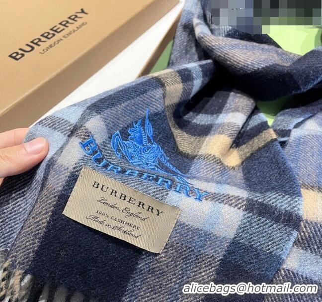 Most Popular Burberry Cashmere Scarf 32x180cm 0104 Grey/Multicolor 2023