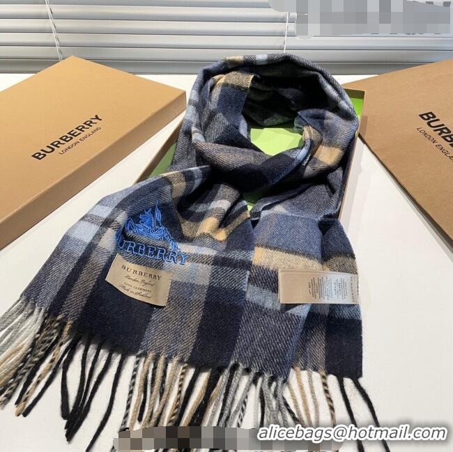 Most Popular Burberry Cashmere Scarf 32x180cm 0104 Grey/Multicolor 2023