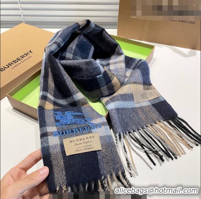 Most Popular Burberry Cashmere Scarf 32x180cm 0104 Grey/Multicolor 2023