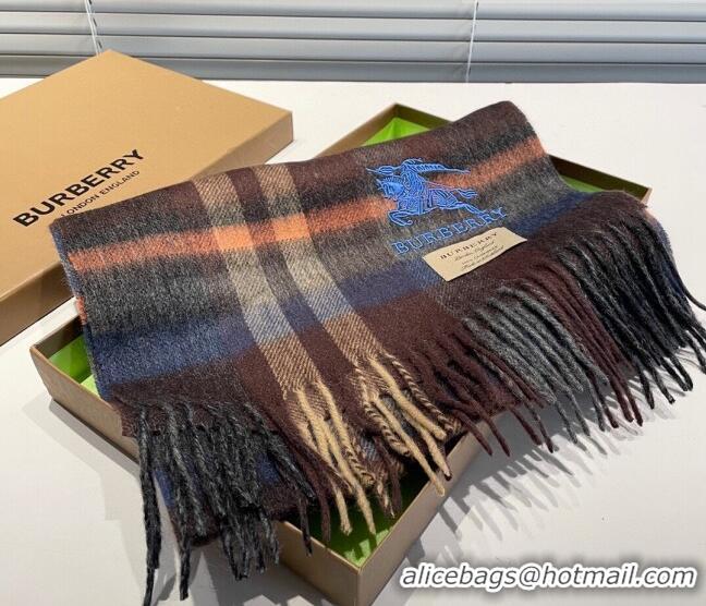 Reasonable Price Burberry Cashmere Scarf 32x180cm 0104 Brown/Multicolor 2023