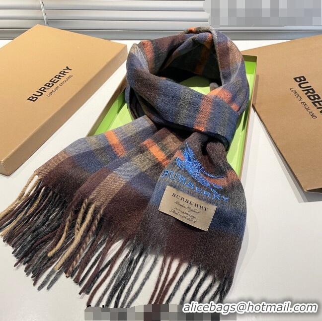 Reasonable Price Burberry Cashmere Scarf 32x180cm 0104 Brown/Multicolor 2023