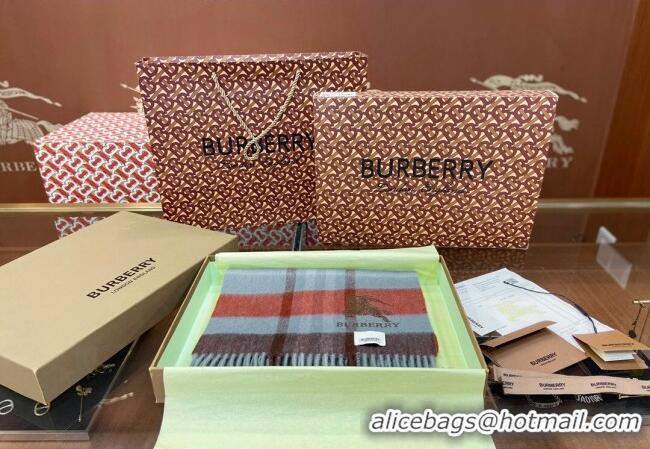 Buy Fashionable Burberry Cashmere Check Long Scarf 30x180cm 0215 Blue 2023