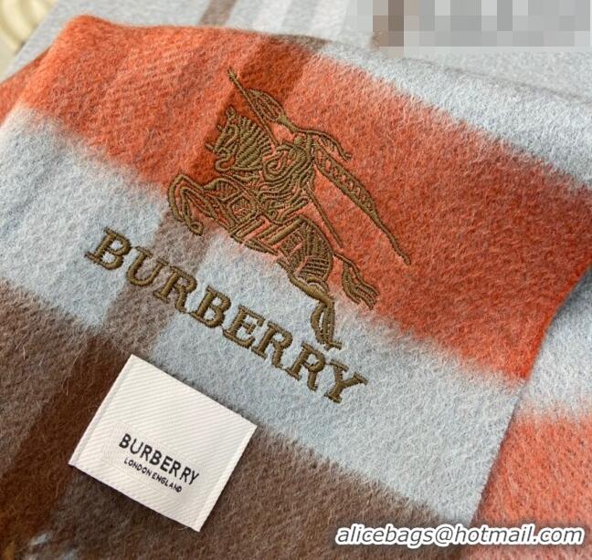 Buy Fashionable Burberry Cashmere Check Long Scarf 30x180cm 0215 Blue 2023