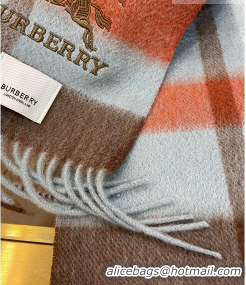 Buy Fashionable Burberry Cashmere Check Long Scarf 30x180cm 0215 Blue 2023