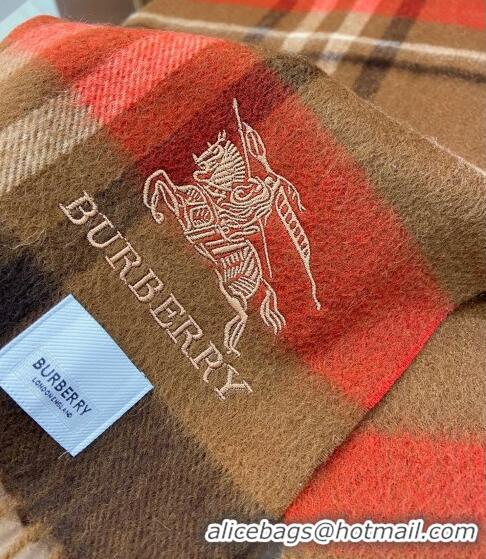 Good Looking Burberry Cashmere Check Long Scarf 30x180cm 0215 Brown 2023