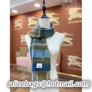 Low Cost Burberry Cashmere Check Long Scarf 30x180cm 0215 Green 2023