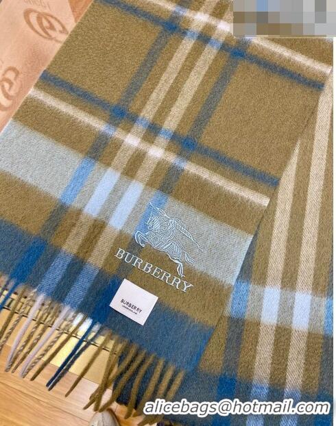 Low Cost Burberry Cashmere Check Long Scarf 30x180cm 0215 Green 2023