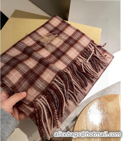 Famous Brand Burberry Cashmere Scarf 32x192cm 0513 Brown 2023