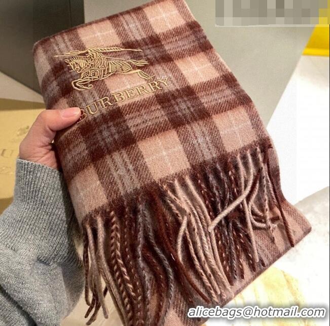 Famous Brand Burberry Cashmere Scarf 32x192cm 0513 Brown 2023