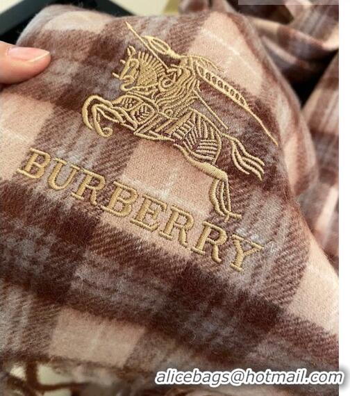 Famous Brand Burberry Cashmere Scarf 32x192cm 0513 Brown 2023