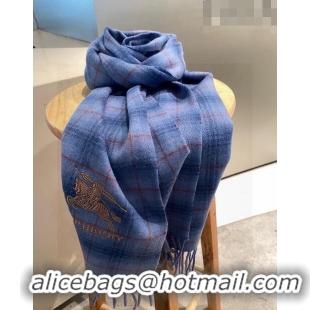 Low Price Burberry Cashmere Scarf 32x192cm 0513 Blue 2023