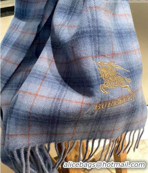 Low Price Burberry Cashmere Scarf 32x192cm 0513 Blue 2023