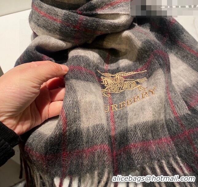 Good Taste Burberry Cashmere Scarf 32x192cm 0513 Grey 2023