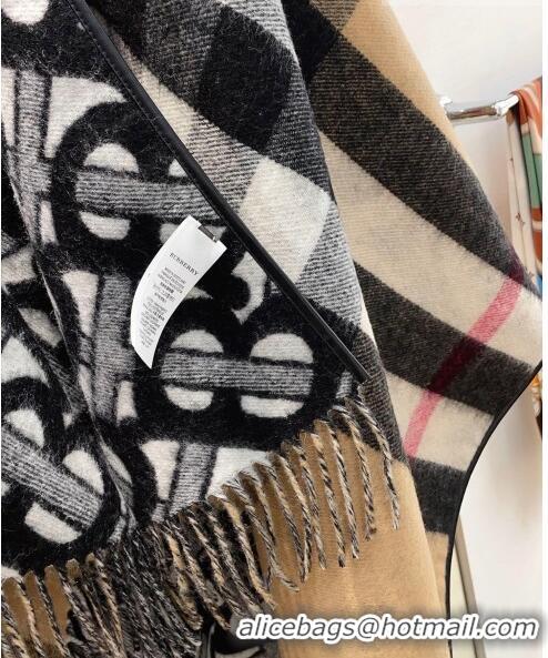 Well Crafted Burberry Monogram Wool Cashmere Jacquard Cape B8802 2023