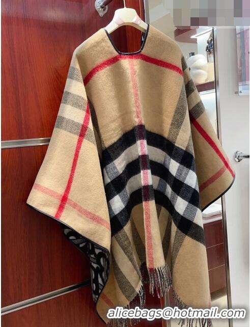 Well Crafted Burberry Monogram Wool Cashmere Jacquard Cape B8802 2023