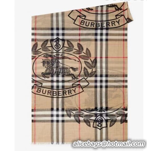 Luxury Cheap Burberry Check Wool Long Scarf 220x70cm B8812 2023