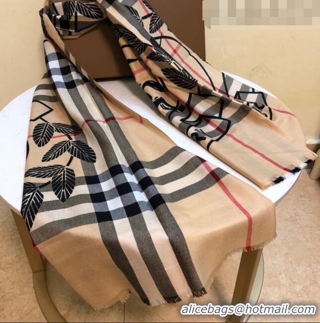 Luxury Cheap Burberry Check Wool Long Scarf 220x70cm B8812 2023