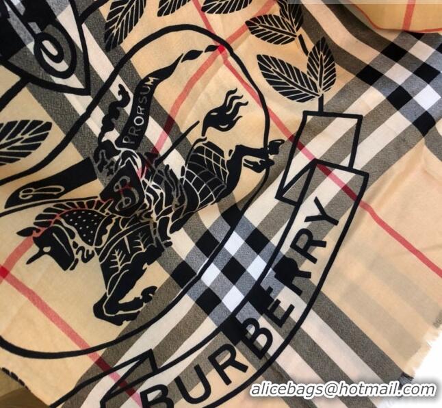 Luxury Cheap Burberry Check Wool Long Scarf 220x70cm B8812 2023