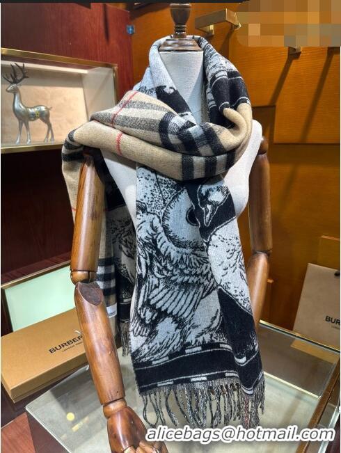 Top Grade Burberry Check Wool Reversible Long Scarf 210x50cm B8813 2023