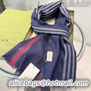 Low Cost Gucci GG Cashmere Long Scarf 70x200cm 1108 Blue 2022